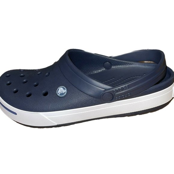 CROCS Other - Crocs CrocBand II Navy Blue White Clogs 11wom 9men
